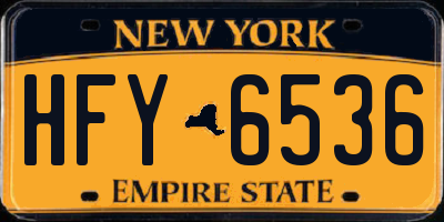 NY license plate HFY6536