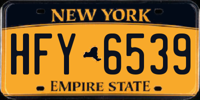NY license plate HFY6539