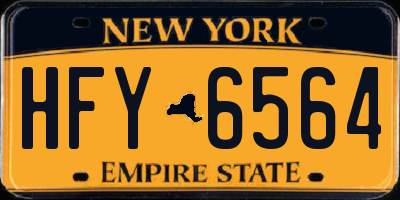 NY license plate HFY6564