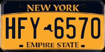 NY license plate HFY6570