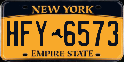 NY license plate HFY6573