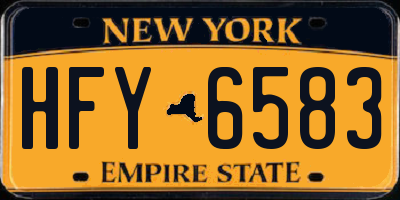 NY license plate HFY6583