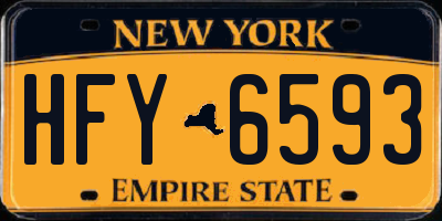 NY license plate HFY6593