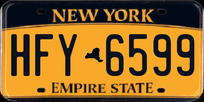 NY license plate HFY6599