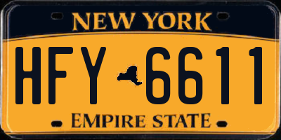 NY license plate HFY6611
