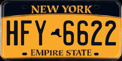 NY license plate HFY6622