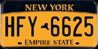 NY license plate HFY6625