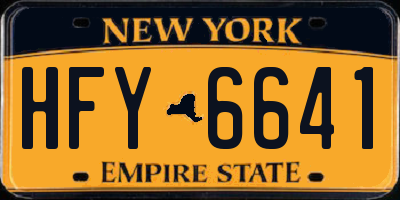 NY license plate HFY6641