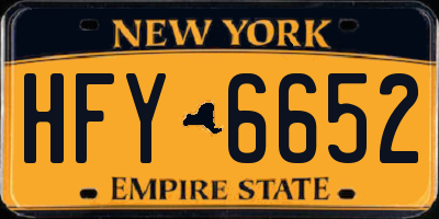 NY license plate HFY6652