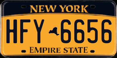 NY license plate HFY6656
