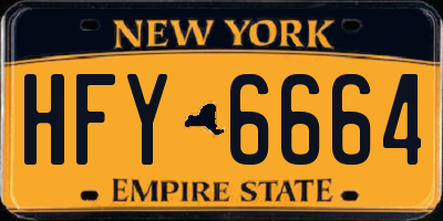 NY license plate HFY6664