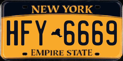 NY license plate HFY6669