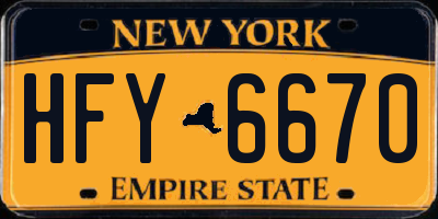 NY license plate HFY6670