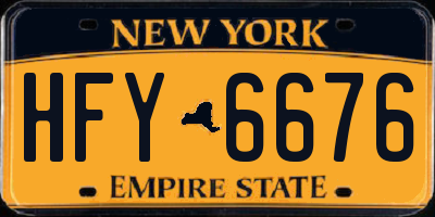 NY license plate HFY6676