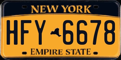 NY license plate HFY6678