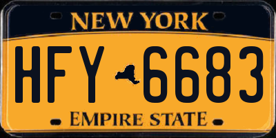 NY license plate HFY6683
