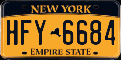 NY license plate HFY6684