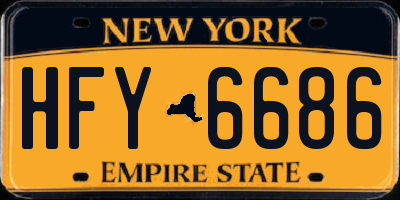 NY license plate HFY6686