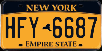 NY license plate HFY6687