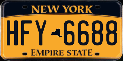 NY license plate HFY6688