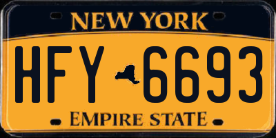 NY license plate HFY6693