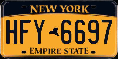 NY license plate HFY6697