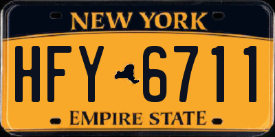 NY license plate HFY6711