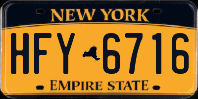 NY license plate HFY6716