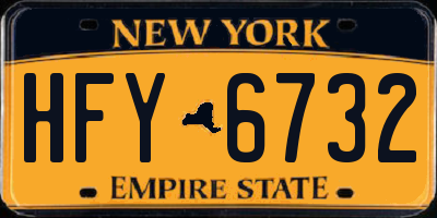 NY license plate HFY6732