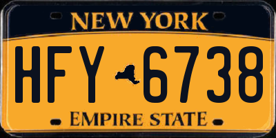 NY license plate HFY6738