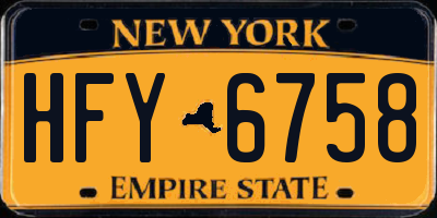 NY license plate HFY6758