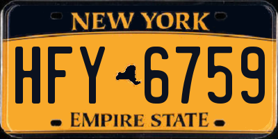 NY license plate HFY6759