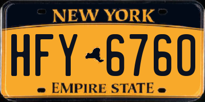 NY license plate HFY6760