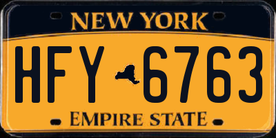 NY license plate HFY6763