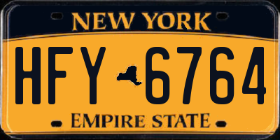NY license plate HFY6764