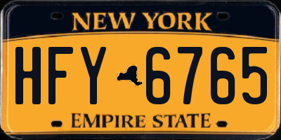 NY license plate HFY6765