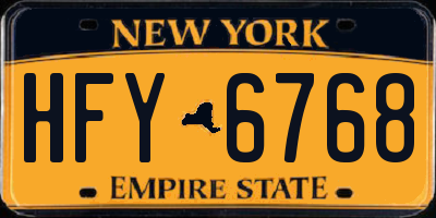 NY license plate HFY6768