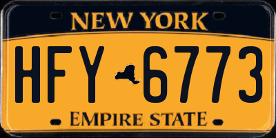 NY license plate HFY6773