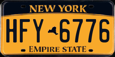 NY license plate HFY6776