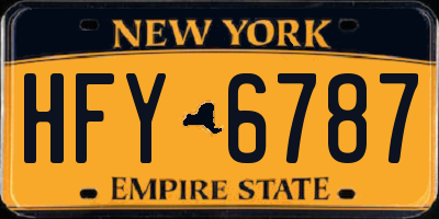 NY license plate HFY6787