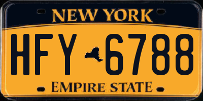 NY license plate HFY6788