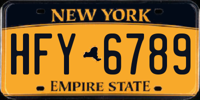 NY license plate HFY6789