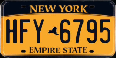 NY license plate HFY6795