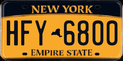 NY license plate HFY6800