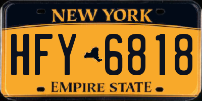 NY license plate HFY6818