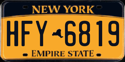 NY license plate HFY6819