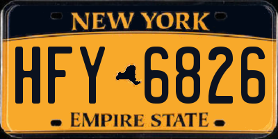 NY license plate HFY6826