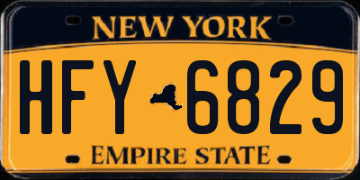 NY license plate HFY6829