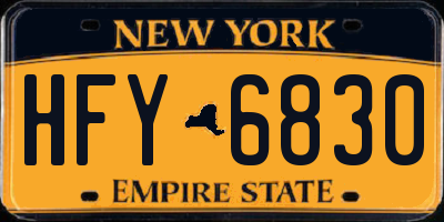 NY license plate HFY6830
