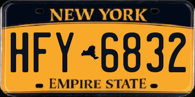 NY license plate HFY6832